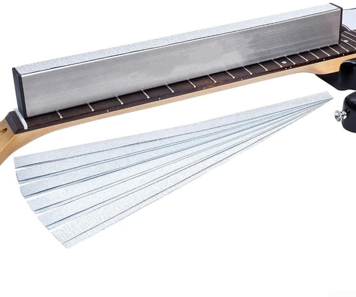 Store_8 - Gitaarnivelleringsstaaf - Gitaar fret polijstset - Hoogwaardige aluminiumlegering - 41 x 4 x 3 cm - Luthier gereedschap - Geschikt voor g...