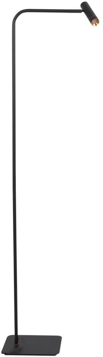 Vloerlamp Lumo 4607ZW - moderne zwarte leeslamp van metaal en elektronica, hoogte 125 cm, draaibaar en kantelbaar - Mexlite
