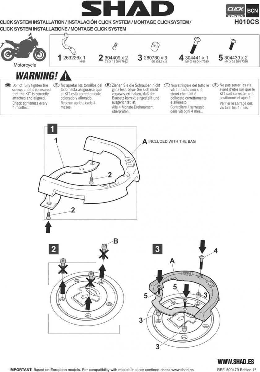 Porte bagage Shad pour Moto Honda 600 Cbr Rr Après 2017 Neuf
