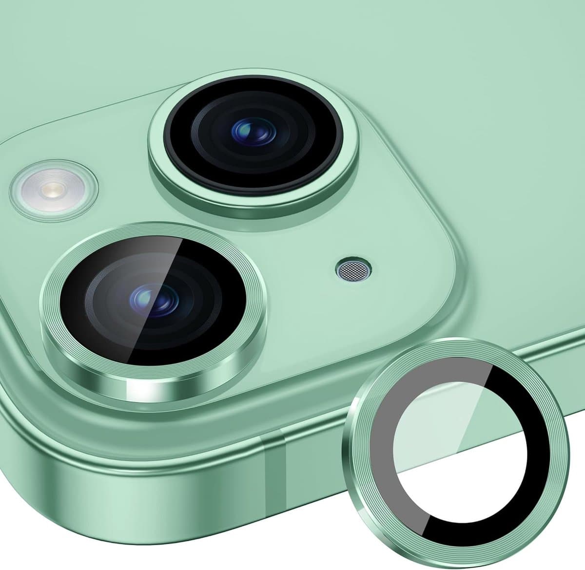 Lens Beschermer - Camerabescherming Ring - Telefoon Beschermen - Krasbestendig Gehard Glas - 5 x 6 cm - Groen