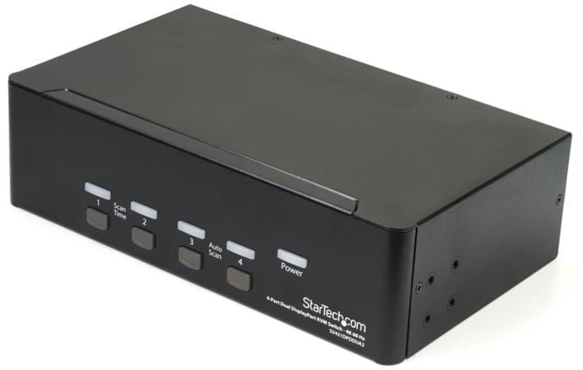 StarTech 4 poorts Dual DisplayPort KVM Switch - 4K 60HZ