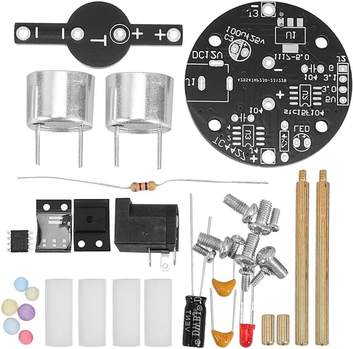 Allecto - Levitator soldeerset - Ultrasone ophanging - Staande golfcontroller - DIY leerkit - Wetenschappelijke onderwijsexperimenten - Montageonderdelen - Geschikt voor - Onderwijsprojecten - Zwart met metalen basis.