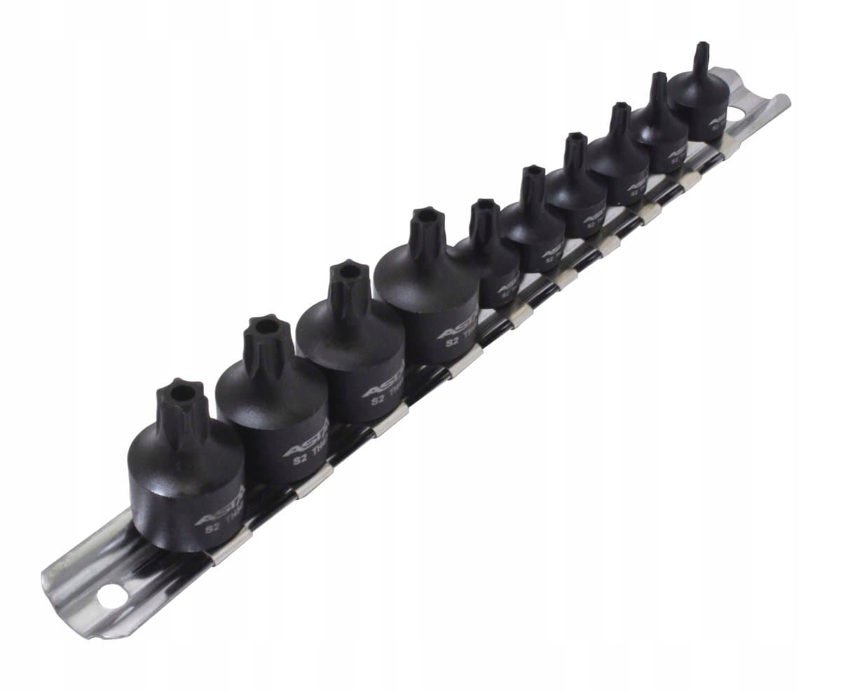 Asta Lage Torx Slagdoppen Set 1/4"-3/8" met Gat - 10 Delig