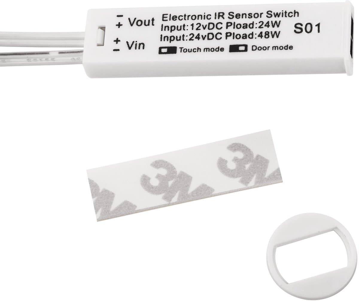 2 x Inbouwsensor SO1 wit met 2 schakelfuncties voor deur- of handbeweging