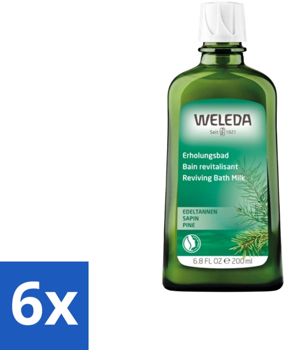 WELEDA - Verkwikkingsbadmelk - Zilverspar - 200 ml - Voordeelverpakking - 6 stuks