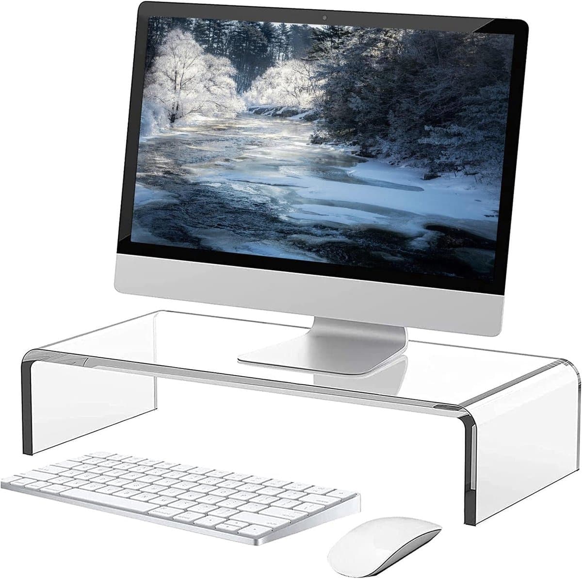 Acryl Monitorverhoger voor Ergonomische Werkplek en Stijlvolle Decoratie