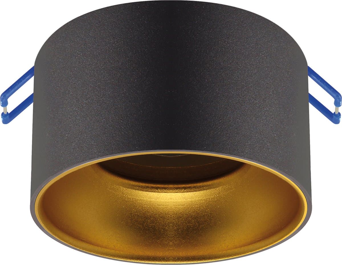 PANAMA - inbouwspot Armatuur - Rond - Zwart/Goud kleur - 85mm