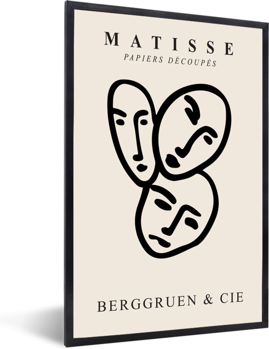 Fotolijst incl. Poster - Matisse - Gezicht - Portret - Zwart - 20x30 cm - Posterlijst