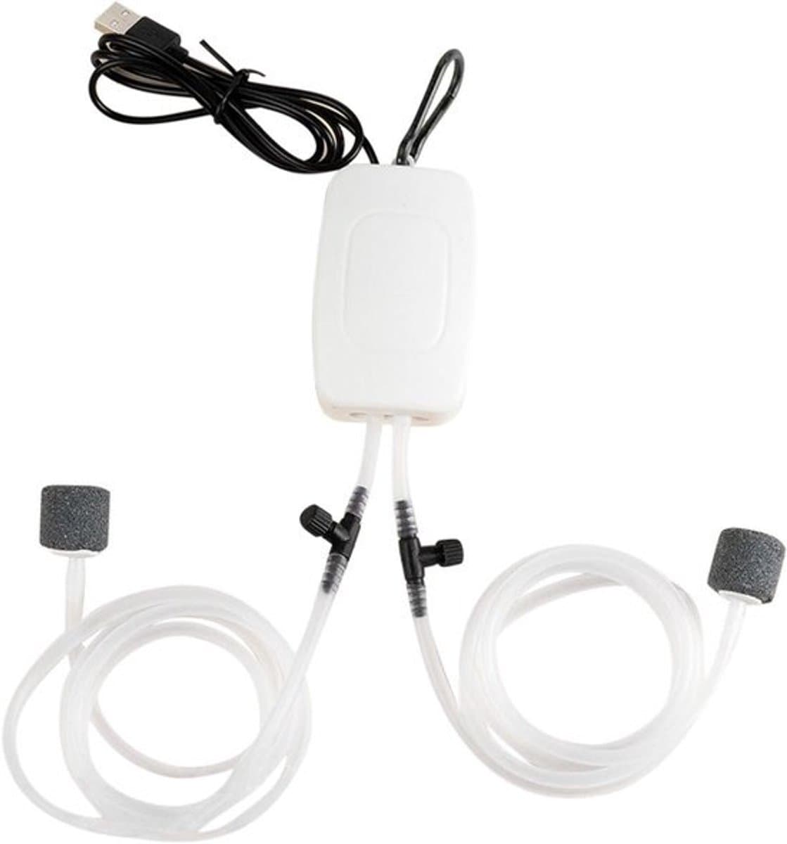 Draagbare en stille mini-luchtpomp voor aquariums - Buitenvisserij - USB-aansluiting - Duurzaam ABS-materiaal