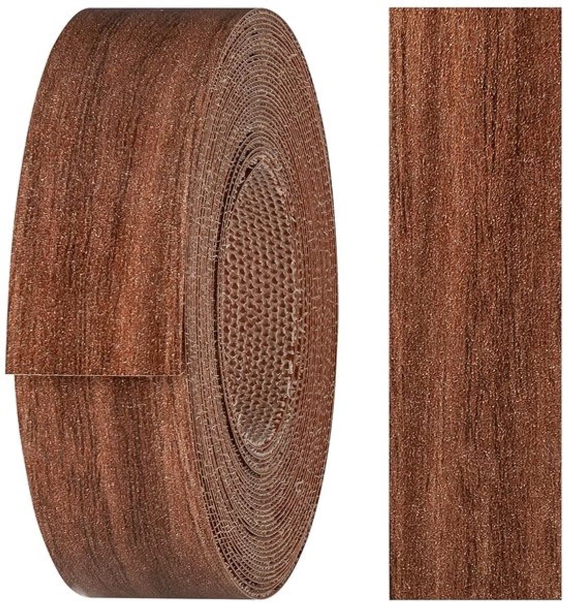 Melamine randafwerking met smeltlijm voor plinten en tegels - walnoot, 21 mm x 5 m