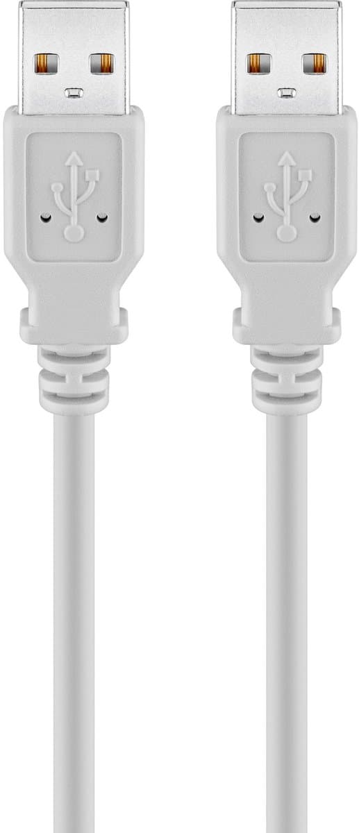 USB naar USB kabel - USB2.0 - tot 0,5A / grijs - 3 meter