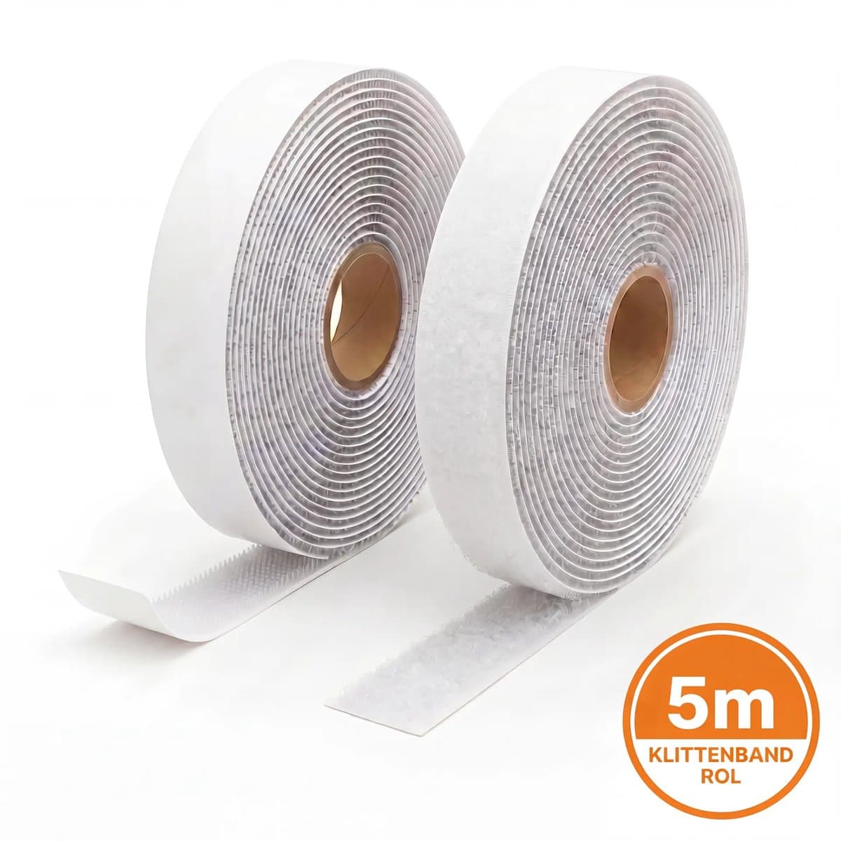 Klittenband Zelfklevend 30mm - 5 meter - Haak + Lus - Wit - Bodutex