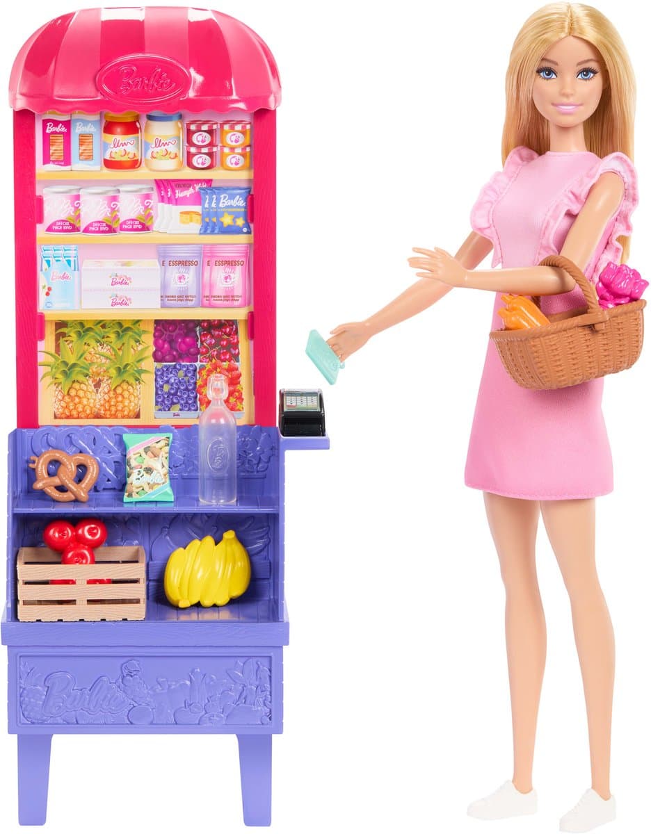Barbie en Teresa Recept voor Vriendschap Kruidenierskraam - Barbiepop en Speelset