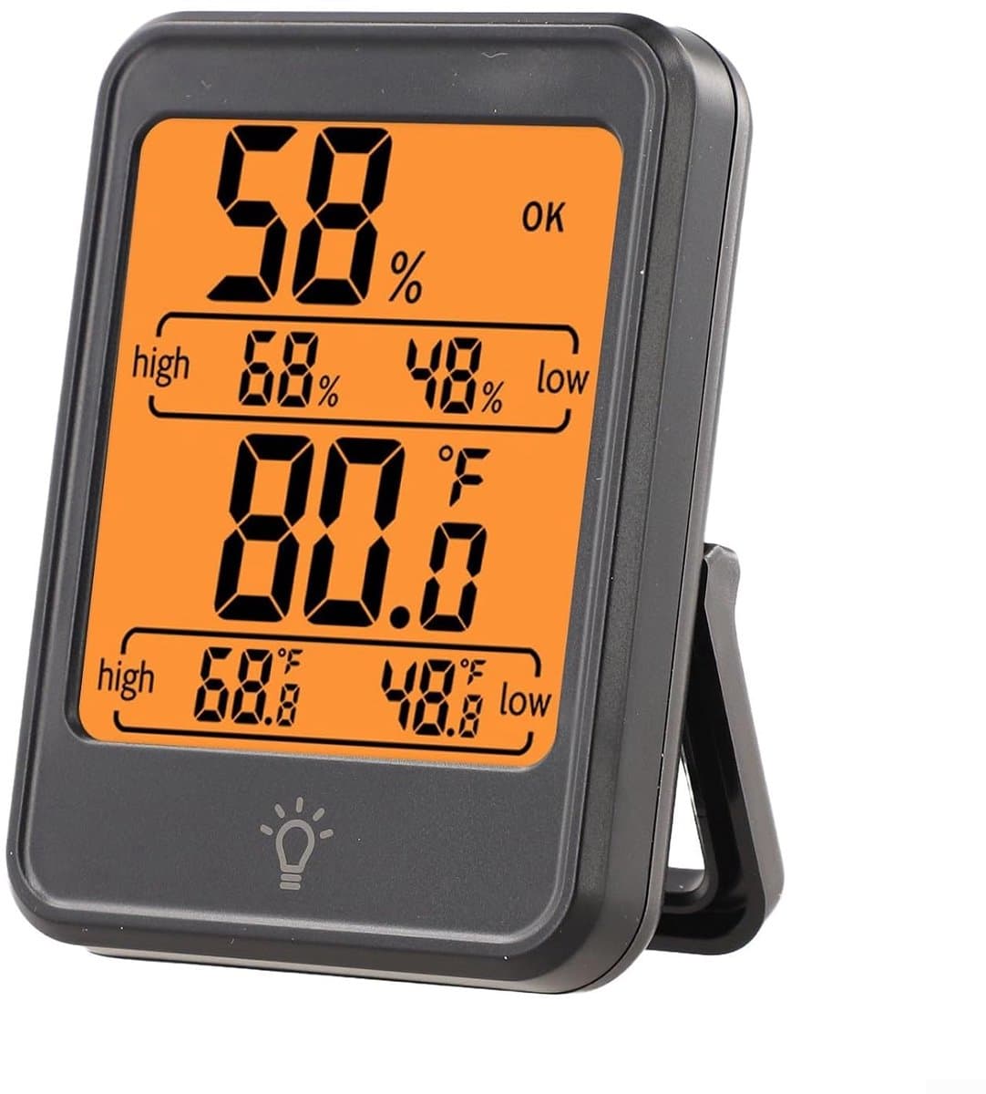 Digitale Binnenthermometer - Hygrometer Vochtigheidsmeter - Binnenklimaat Monitoren - Comfort Indicator Display - 9 x 6 x 3 cm - Zwart