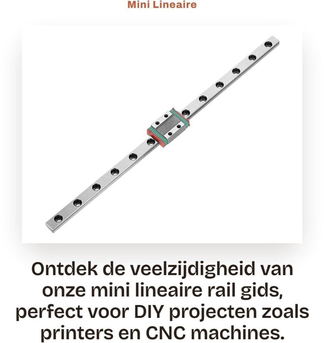 Dailygoods- Lineaire Geleiderail 40/55/95/100/150/260mm - Mini Geleiderail - CNC Machine - DIY Printer - Schuifrail - Gelagerd Staal