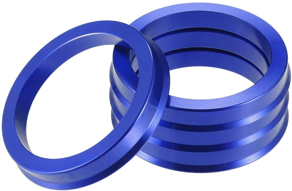 Dailygoods- Centreerringen set van 4 stuks - Buitendiameter 70,1 mm - Binnendiameter 57,1 mm - Aluminiumlegering - Blauw - Corrigeert trillingen - Naafringen
