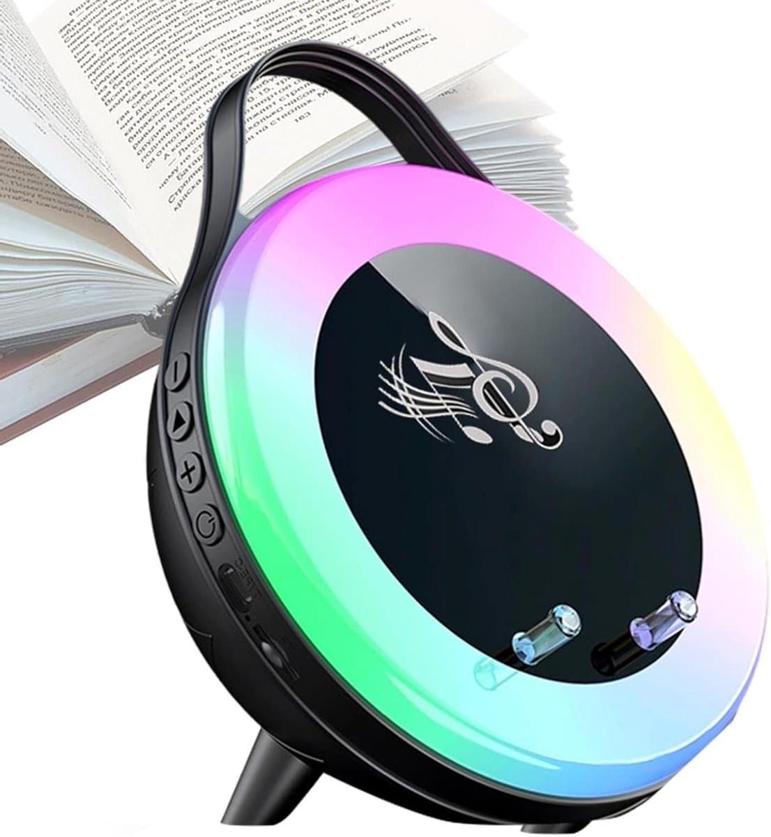 Draadloze Inductie Luidspreker - Oplaadbare Speaker - Muziek Streamen - RGB Verlichting - 20.3x8.6x16.8cm - Zwart
