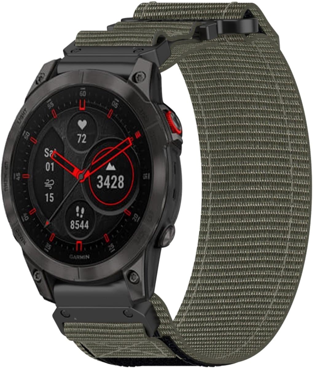 Voor Garmin EPIX Gen 2 22 mm nylon klittenbandsluiting horlogeband (grijs)