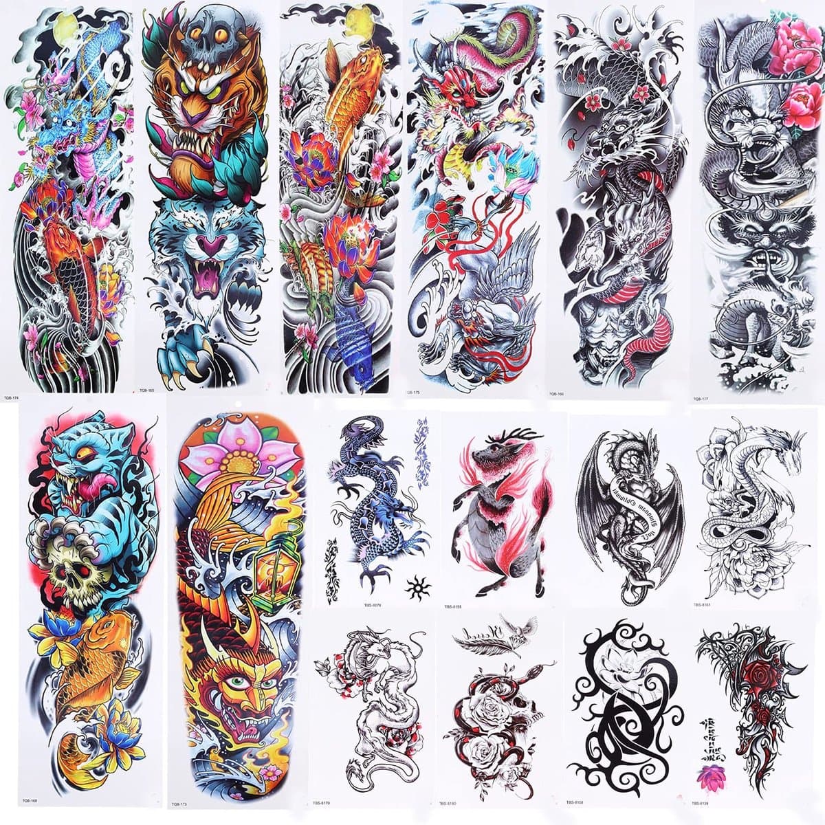 Dailygoods- Tattoo Stickers Waterdicht - 16 Stuks - Tijdelijke Tattoo Stickers - Natuurlijke Levensechte Nep Tatoeages - Body Art - Geschikt voor Vrouwen/Mannen