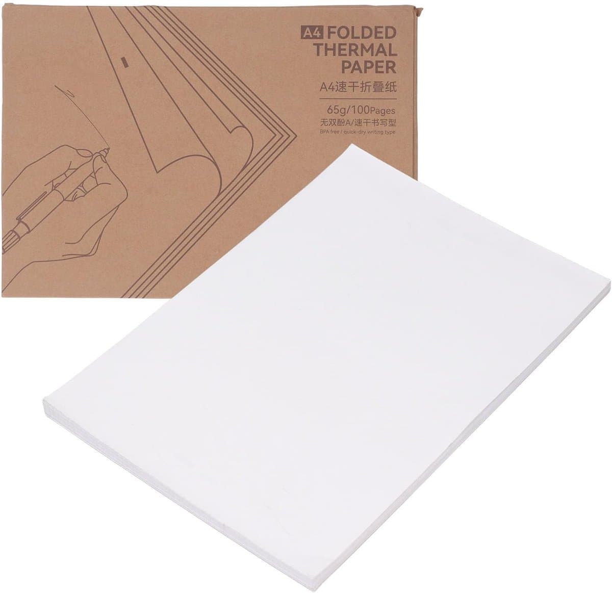 Thermisch Printerpapier - Gevouwen Papier - Documenten Printen - Water- en Krasbestendig - 100 Vellen - Wit