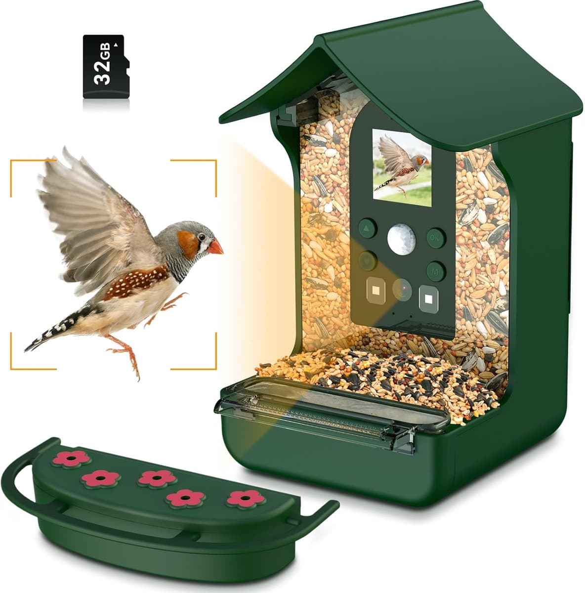 Thijox - Vogelhuis met Camera 1080P HD Videobeelden, Nachtzicht, 100° Groothoek, Ingebouwde Microfoon, Perfect voor Tuin en Vogelobservatie