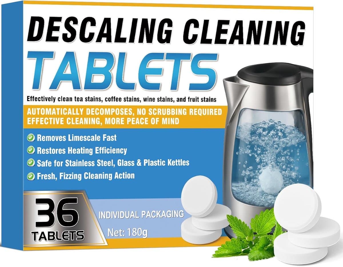 Thijox - Ontkalkertabletten voor Waterkokers en Drinkflessen, 36 Stuks, Verwijdert Kalk en Geuren, Geschikt voor Metalen en Plastic Ketels, Ideaal voo
