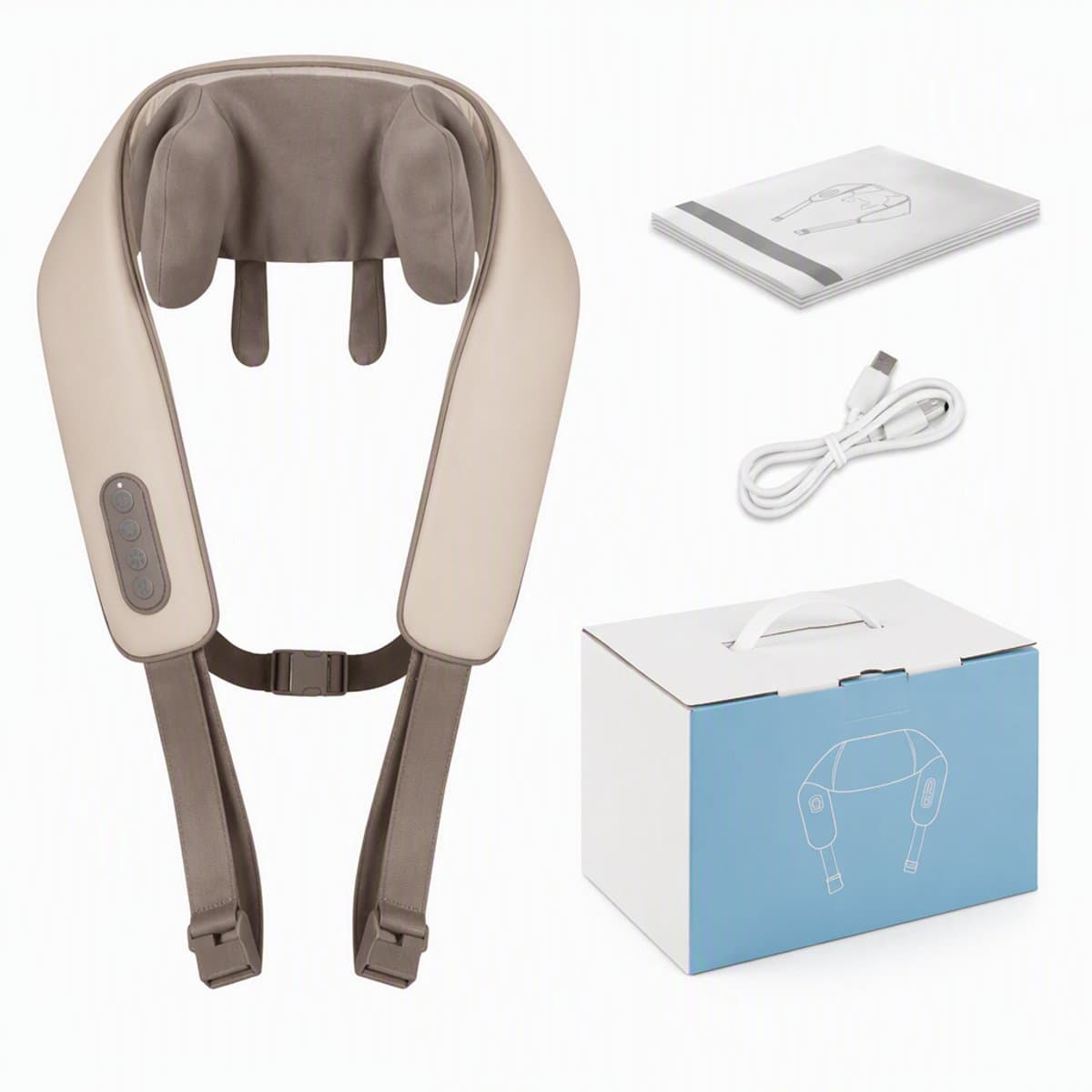 Loha party® Shiatsu Massagekussen Draadloos - Massageapparaten Verwarmingsfunctie - Nek en Schouder Massage apparaat - Nekmassage - voor Nek - Schouder - Rug - Voeten