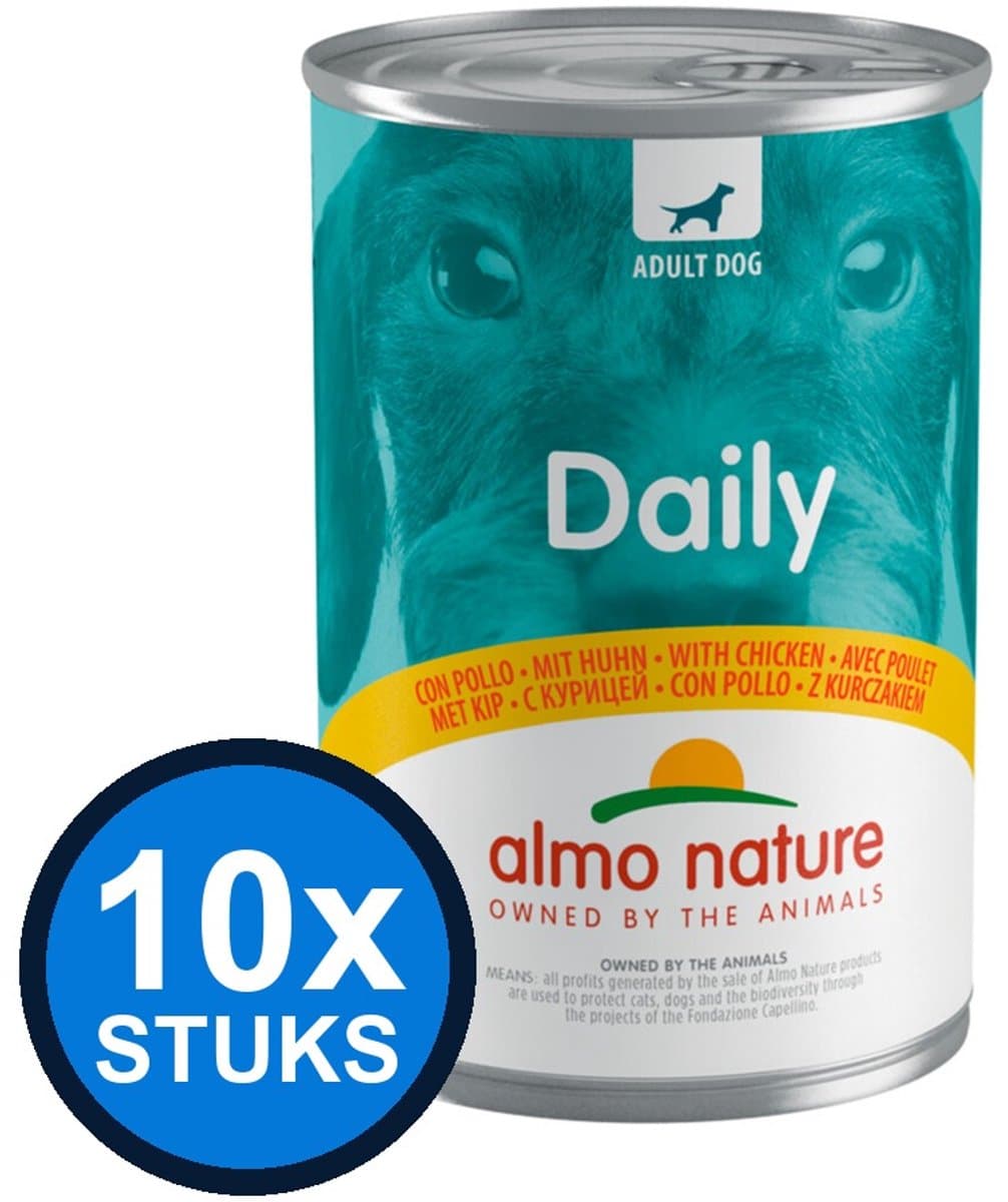 10x Almo Nature Daily cat blik kip 400gr