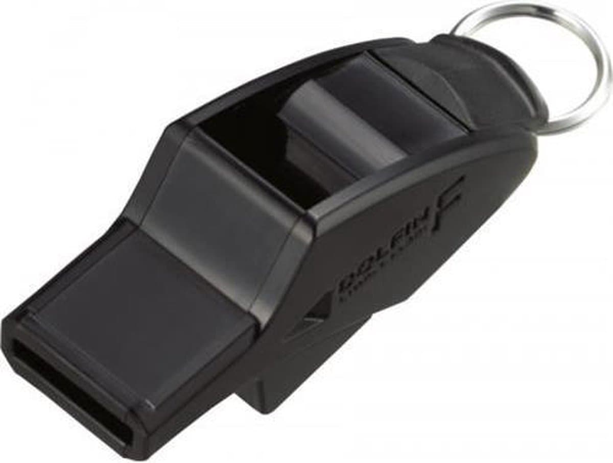 Molten Scheidsrechtersfluit Dolfin met handflipgrip 6 cm Zwart