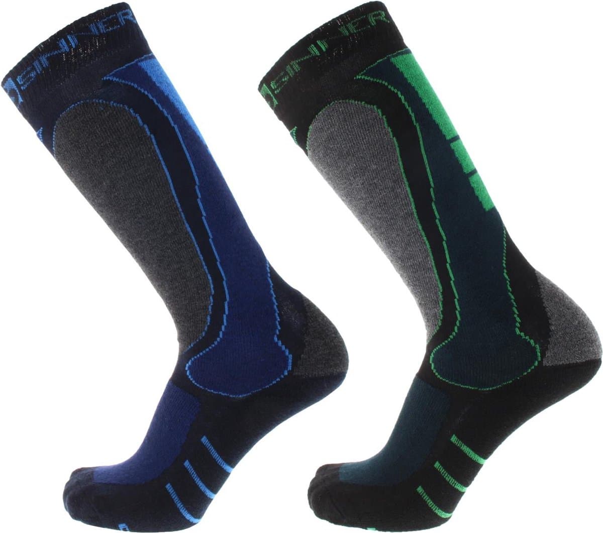 Sinner Geo Double Pack Heren Skisokken - Blauw - 36-38