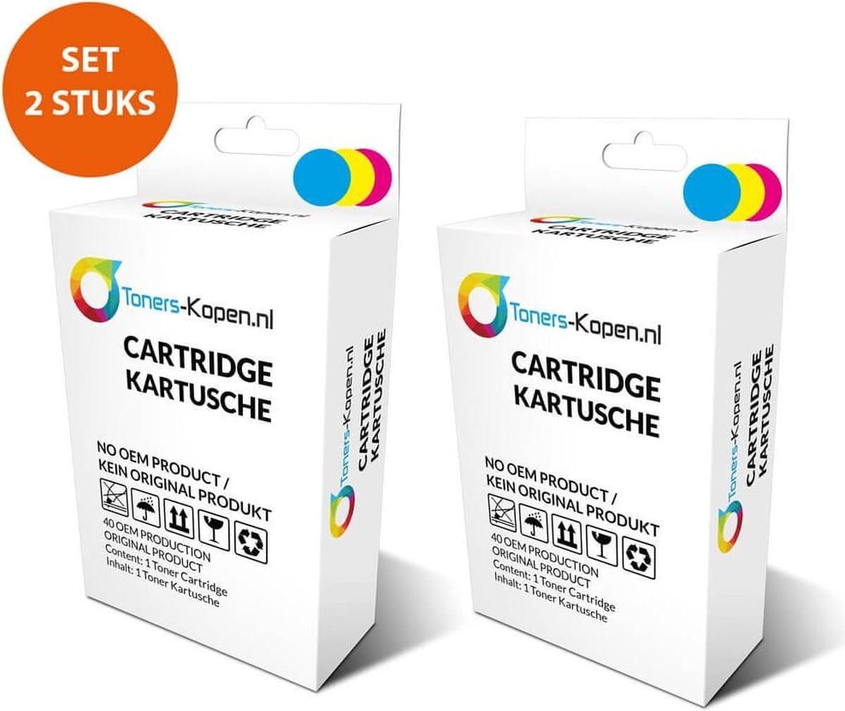 Dell 21 Huismerk 2X Inkt Cartridge Cyaan Geel Magenta - Y499D Compatible - Dell Y498D T087N T094N X739N X740 X740N T039N U313R - Y499D Alternatief - Dell Inktcartridge Set
