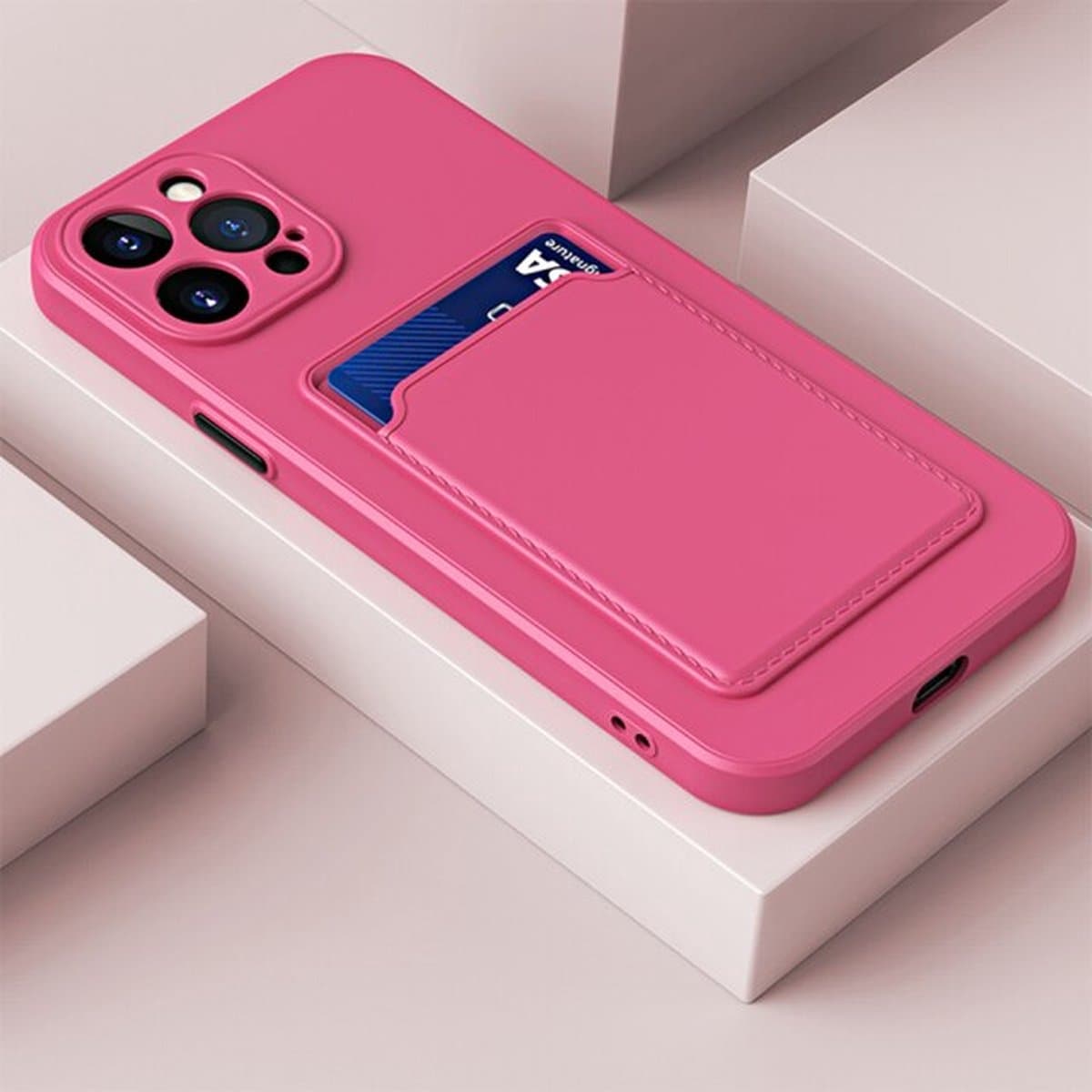 Backcover met kaarthouder Set voor Xiaomi 11 Lite 5G NE en Mi 11 Lite (4G/5G) _ Pruimrood