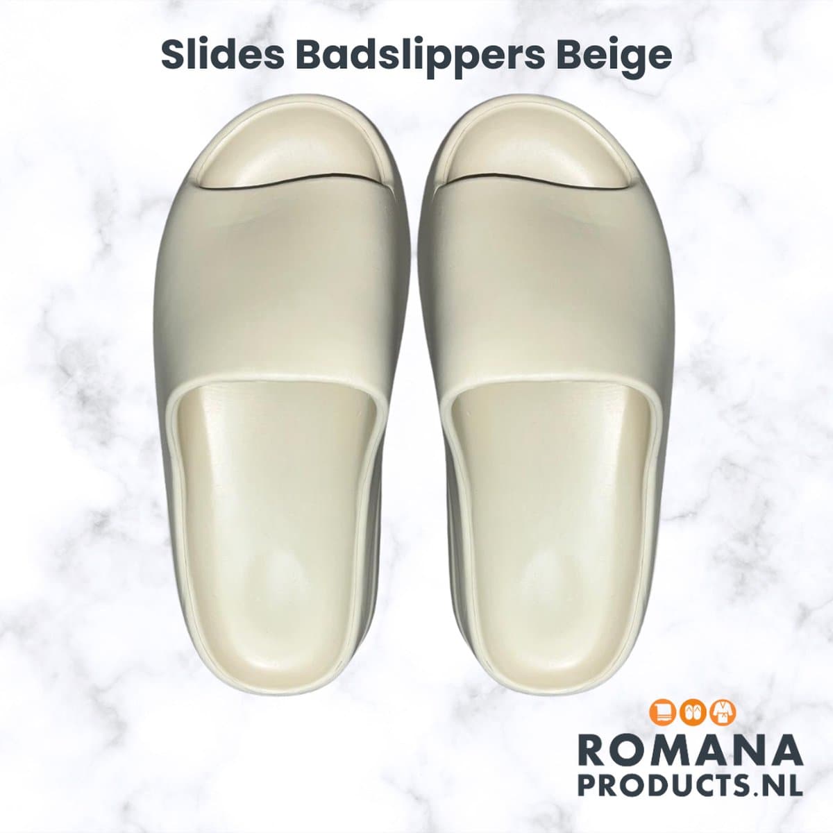 Romana Products Unisex Badslippers - Slides - Ideaal voor Hotel en Sauna - Beige - Maat 40/41