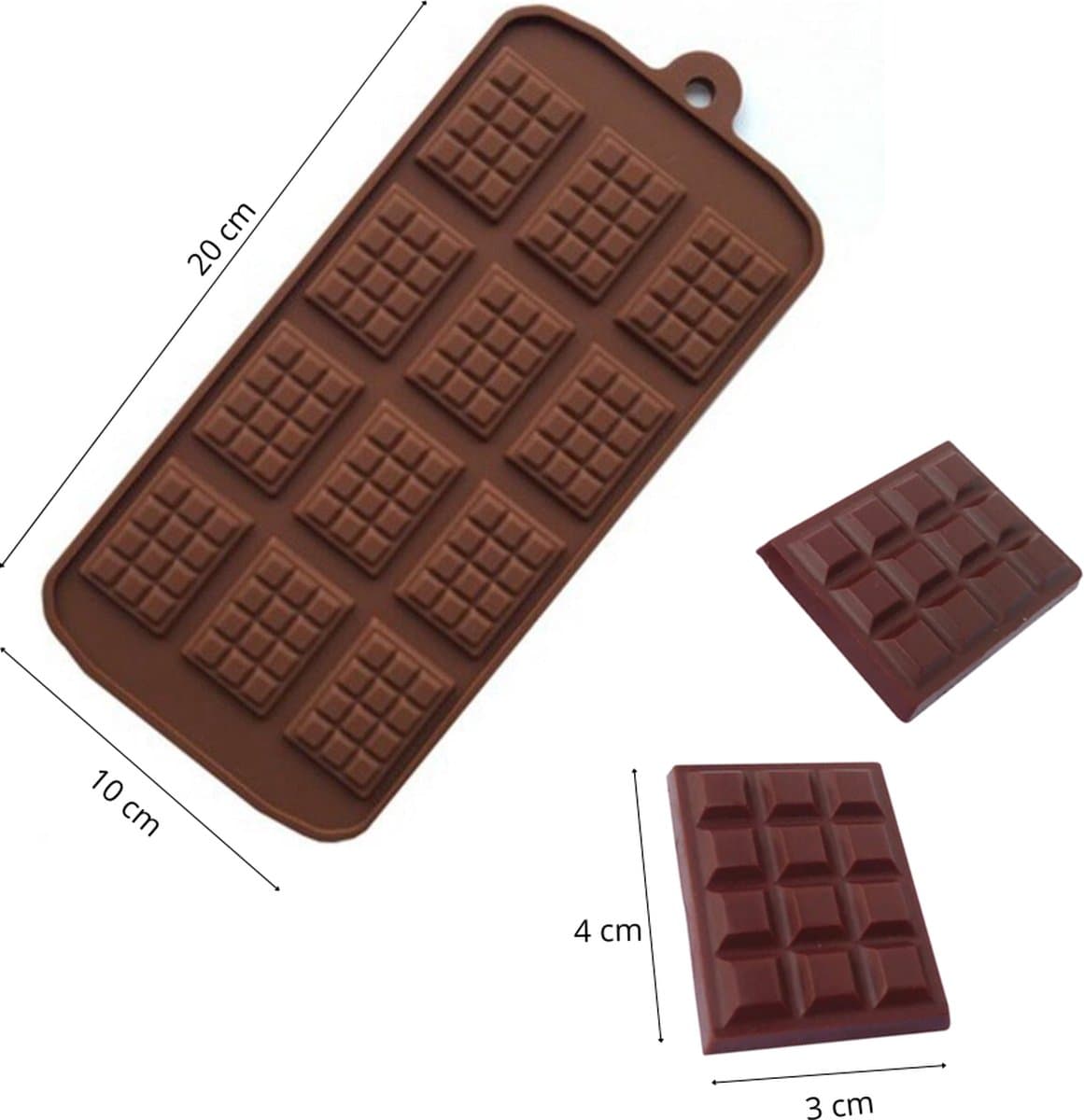 ZoeZo - Kaarsmal Chocolade reep - Mat - Kaars mallen - Siliconen mal - Decoratie mat - Chocolade - Zelf kaarsen maken - Gips & epoxy gieten - Zeep maken