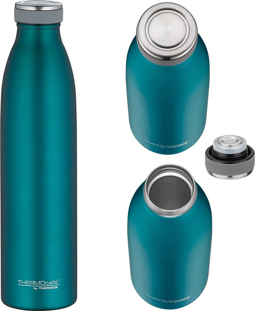 thermosfles TC Bottle, roestvrij staal, mat groenblauw, 0,75 liter
