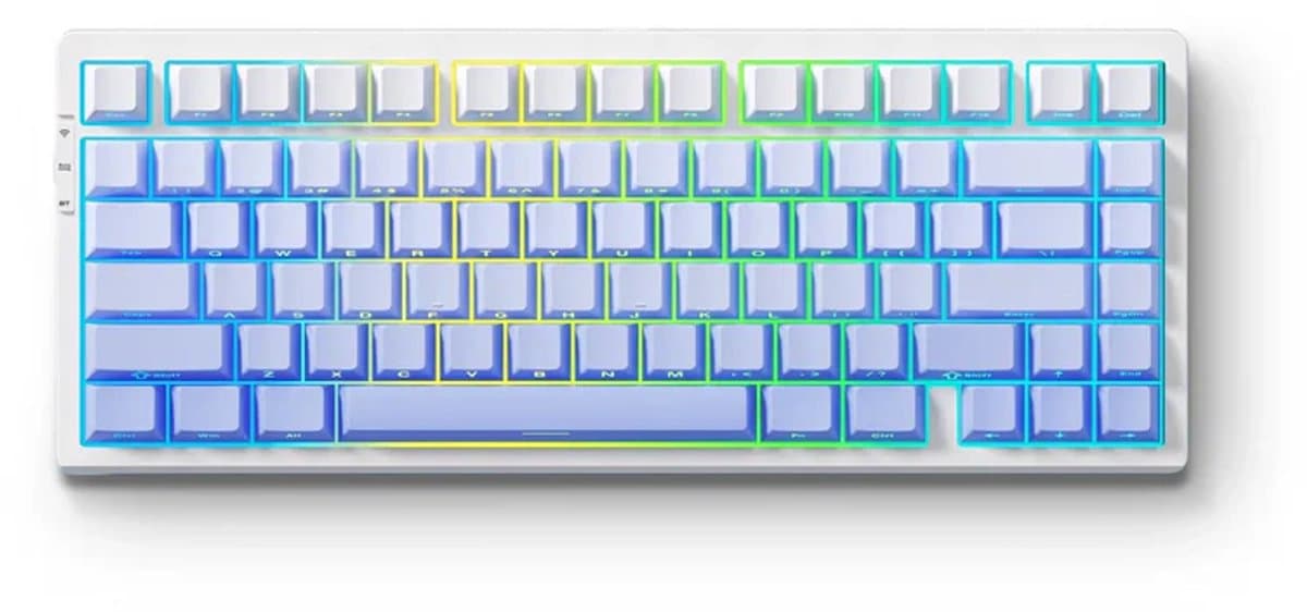 MCHOSE G75 Pro - Mechanisch Gaming Keyboard - PC Behuizing - Matcha Latte Switch - 75% Layout - Cherry Profile - PBT Side Engraved - Gasket Mount - 8000mAh - 3 Modi - Glacier Gradient