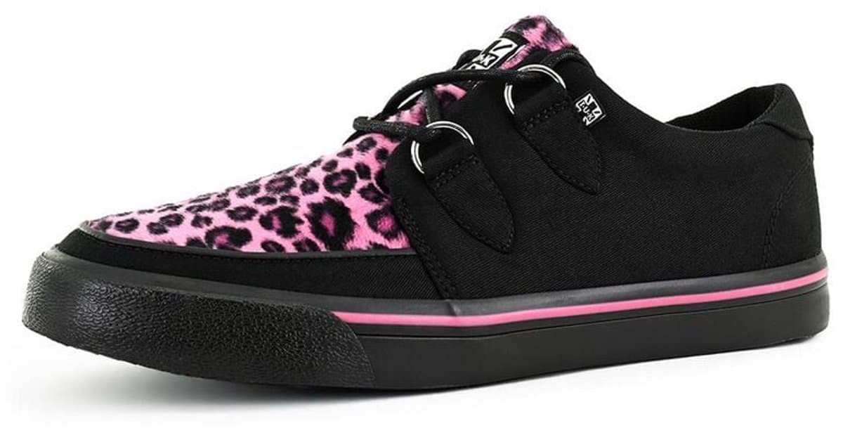 T.U.K. CREEPER SNEAKER PINK LEOPARD VAMP - CREEPER SNEAKER Dames Creepers - zwart/roze - EU39