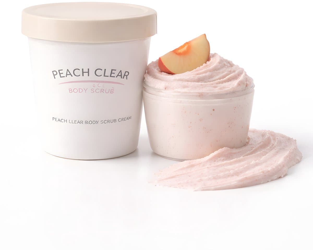 Kahil - Peach Clear Body Scrub – Perzik Scrub voor Zachte Huid – Hydraterend & Exfoliërend – 200g