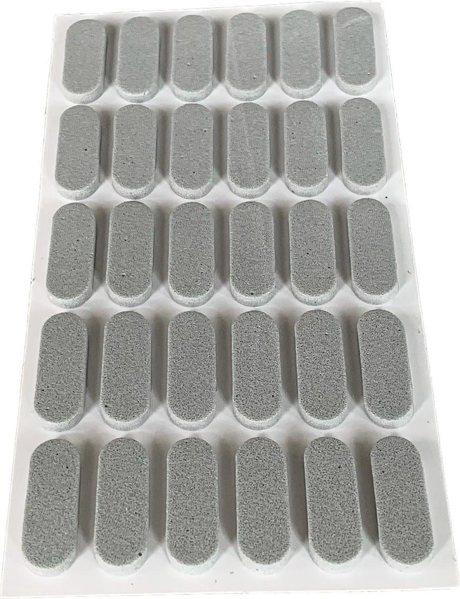 FSW-Products - Zelfklevende Deurstoppers - 30 Stuks - Grijs - Eva materiaal - Deurbescherming - Meubelonderzetters - Tafelhoek beschermers - Geluidsdempers - Deurbuffer - Rubberen Buffers voor Meubelen - Zelfklevend - Deurstootkussens - Meubelbuffer