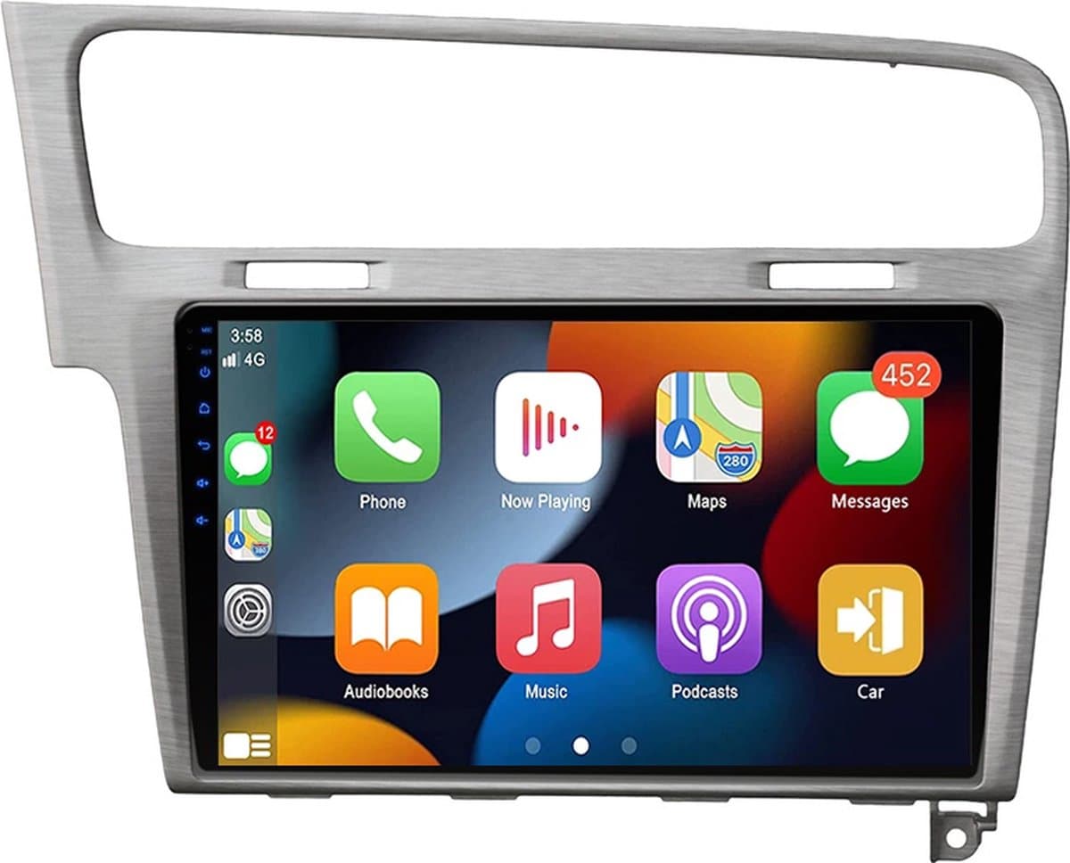 BG4U - Android Navigatie Radio geschikt voor VW Volkswagen Golf 7 2013-2017 met Apple Carplay en Android Auto Geborsteld Zilver Grijs Mat