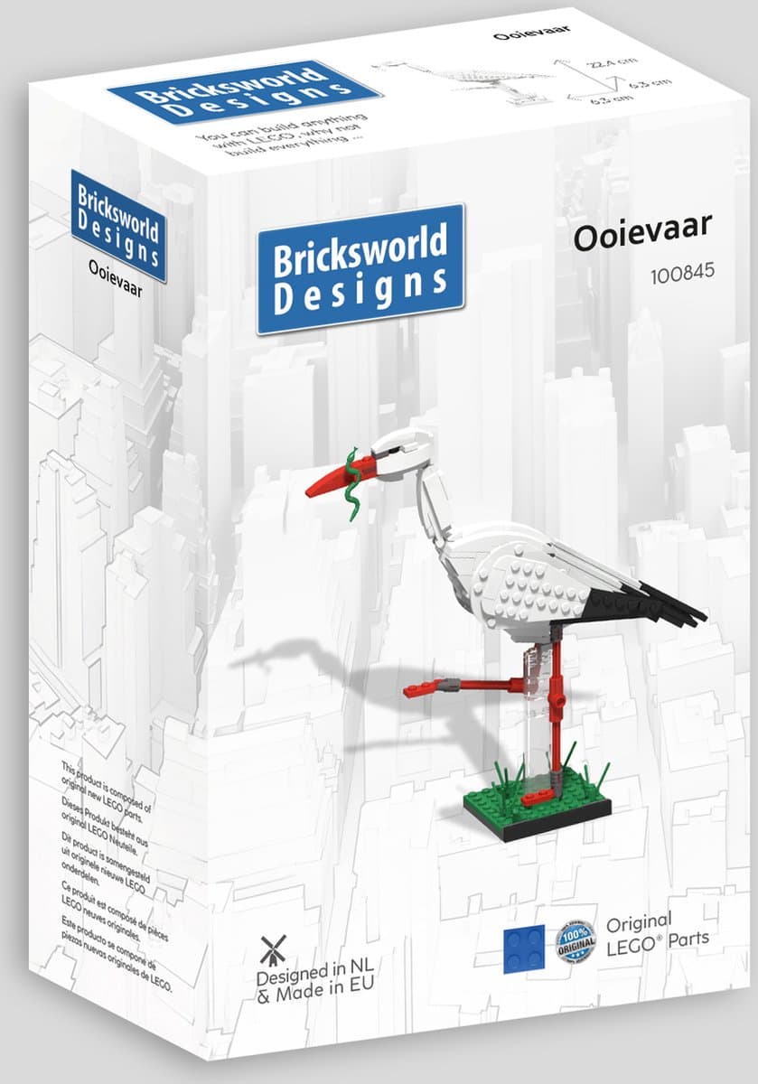 Bricksworld BOC-ARC-OOI Haagse Ooievaar. Samengesteld uit originele nieuwe LEGO® onderdelen.