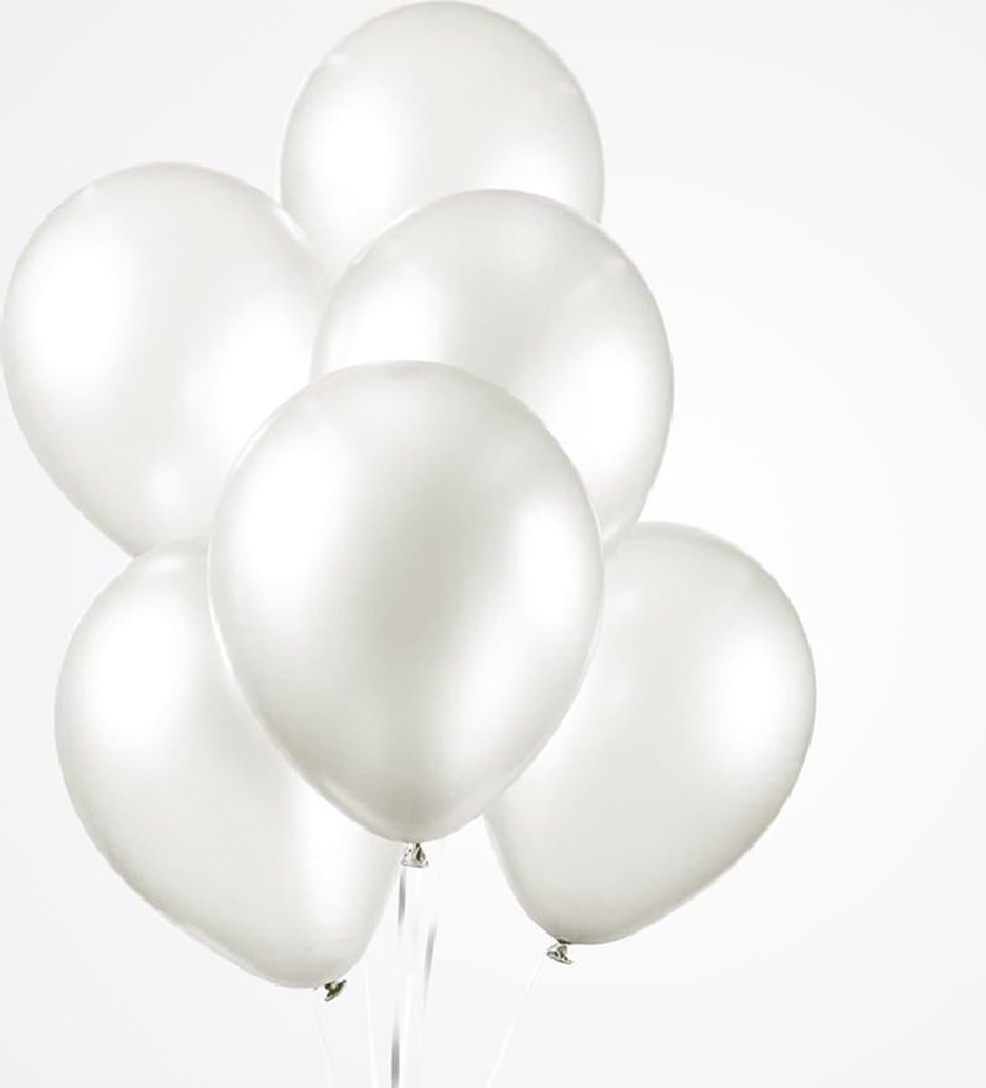 Wit paarlemoer metallic ballonnen 50 stuks - 12 inch.