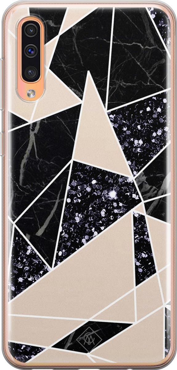 Casimoda® hoesje - Geschikt voor Samsung A50/A30s - Abstract Painted - Backcover - Siliconen/TPU - Zwart