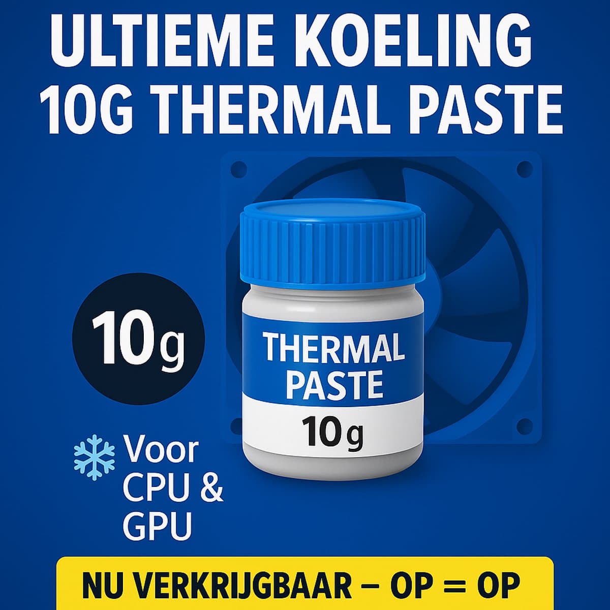 Vivefly Electronics Cool&Paste 10G - Thermische Pasta - CPU Koeler - Koelpasta - Geschikt voor Videokaarten - Hoge Prestaties - Warmteafvoer - Beste Thermische Pasta - Thermal Paste