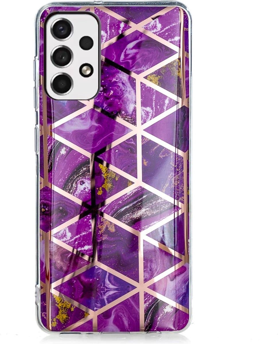 Coverup Hoesje - Geschikt voor Samsung Galaxy A53 Hoesje - Coverup Marble Design TPU Back Cover - Violet
