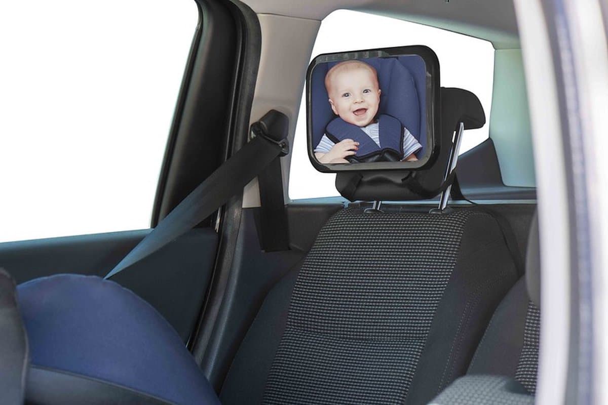 Dooky Autospiegel – Veilig Baby Spiegel voor Achterbank – 360 Graden Verstelbaar – Eenvoudig te Bevestigen – Universeel Formaat 25,5x17,5 cm