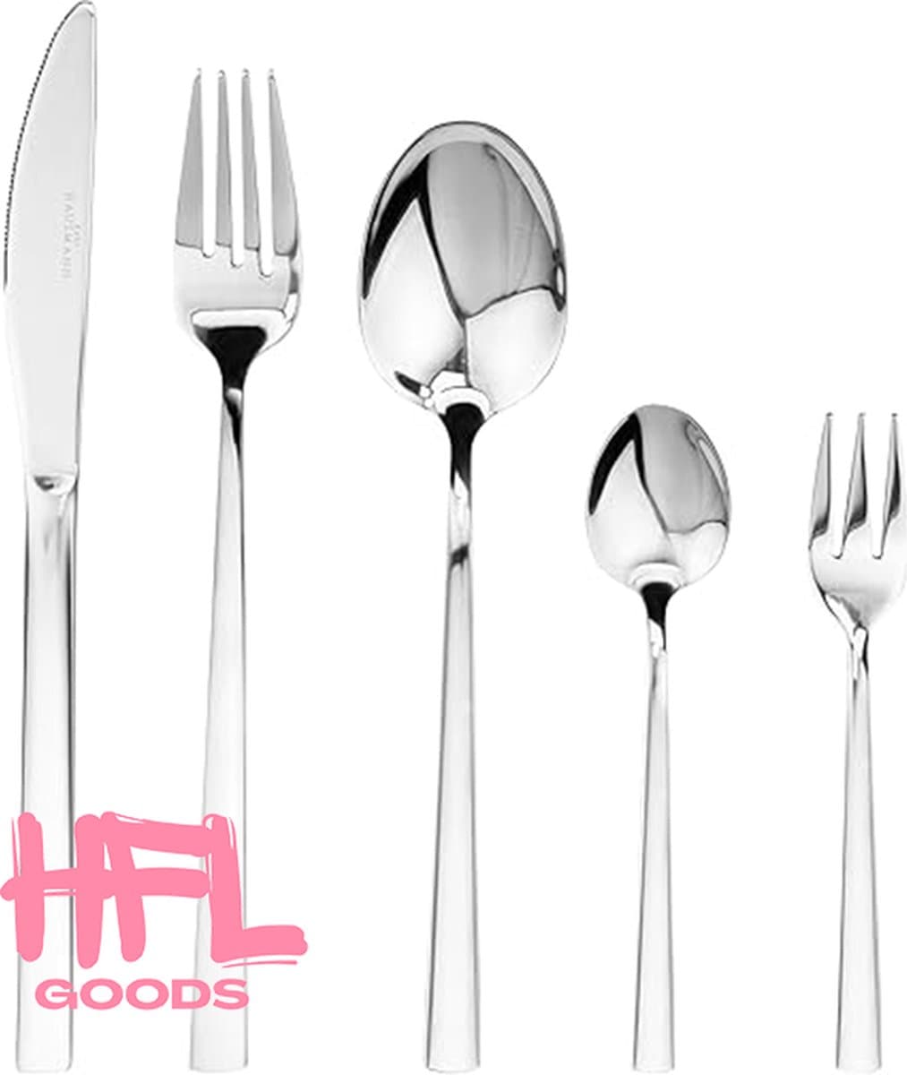HFL Goods 12 Persoons Bestekset - 72 Delig - RVS - Zilverkleurig - Inclusief Koffer