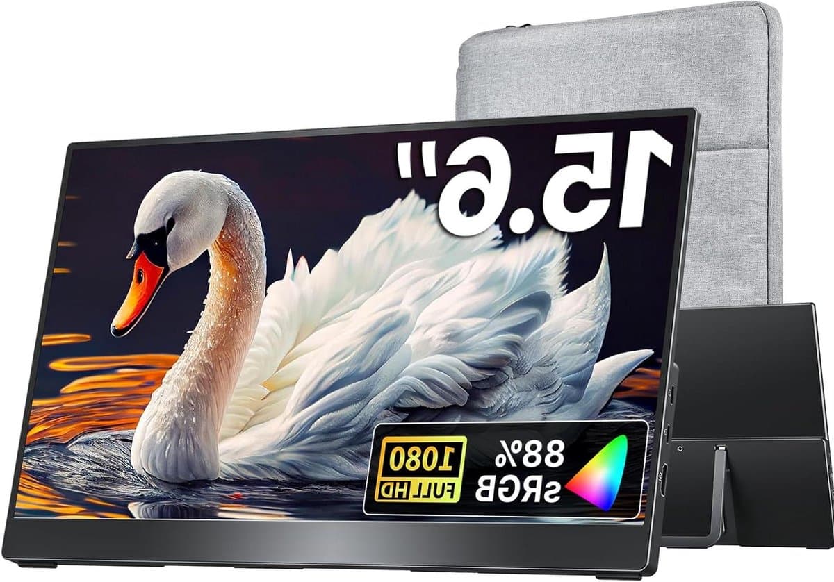 15,6 Duim Draagbare Monitor 1080P FHD Laptop Reismonitor met VESA Compatibele Tribune