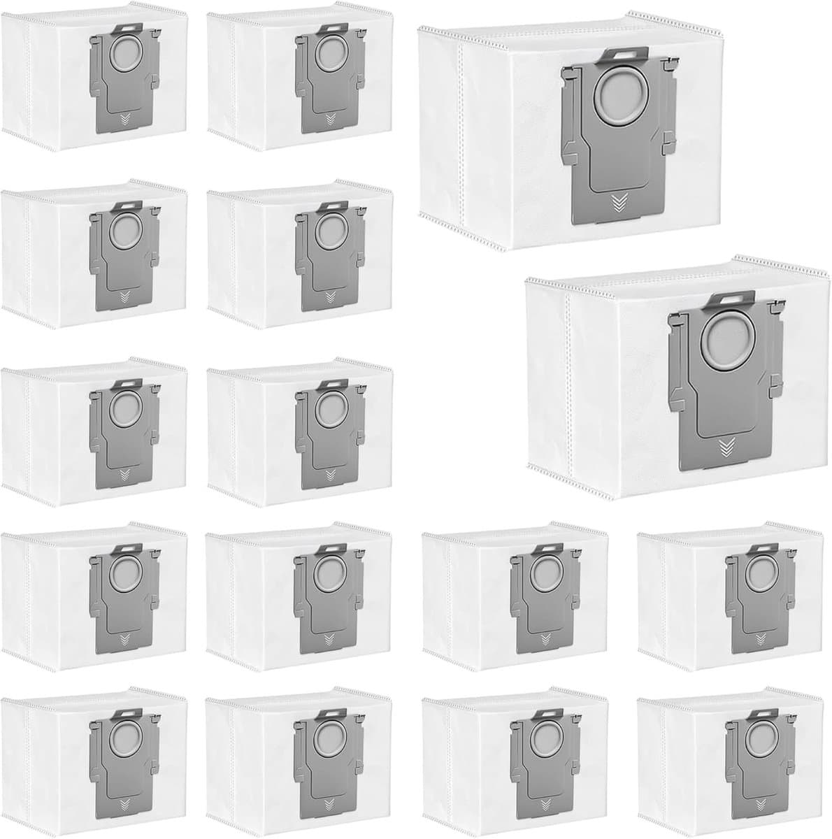 PromoHome 16 stofzuigerzakken compatibel met Roborock S7/S8/Q7/Q10/Q5 Pro+ serie, 3,2L, 4-laags HEPA-filter, ideaal voor huisdieren