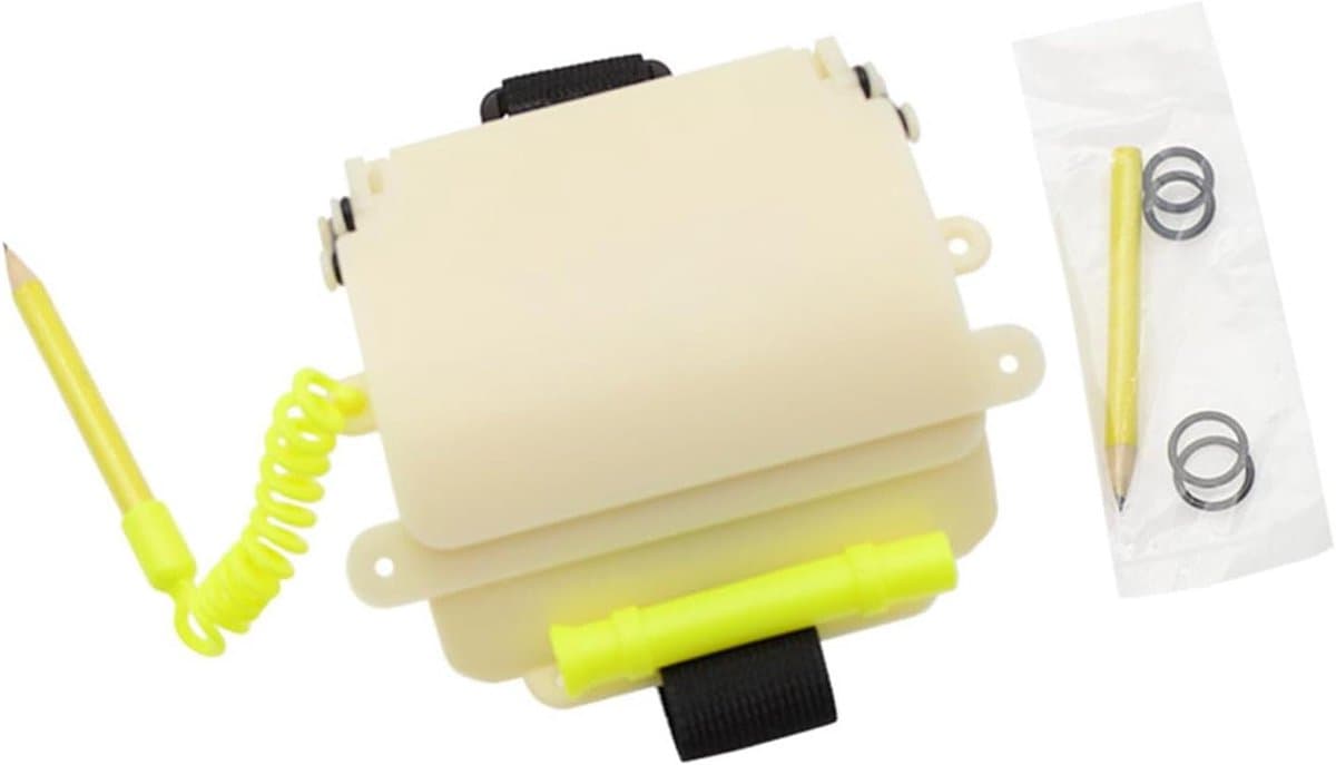 Duik Schrijftablet - Onderwater Notitieblok - Communicatie Onderwater - Lichtgevend In Donker - 13.2x12.3cm - Zwart